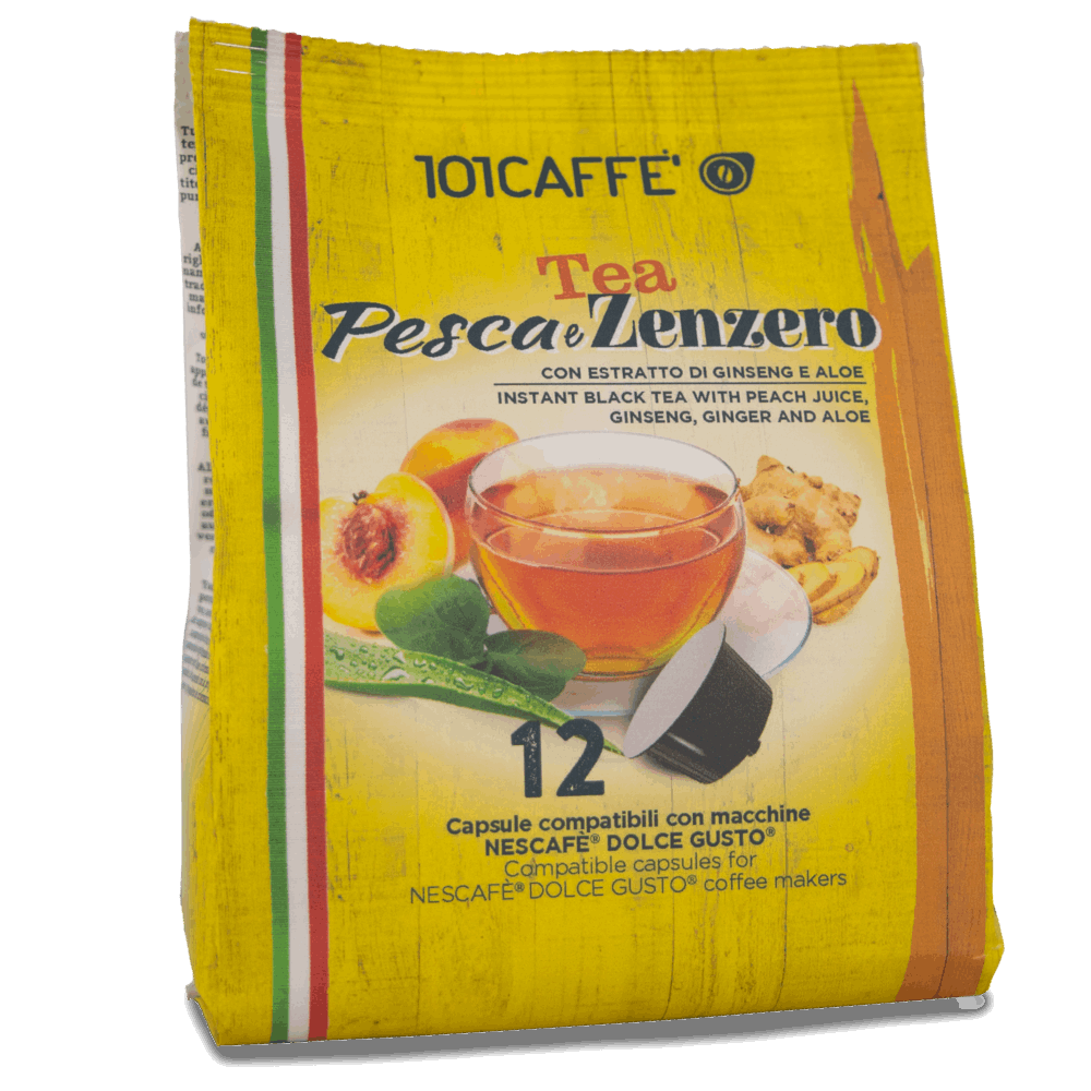 Tea Pesca & Zenzero - Thé noir pêche, gingembre et ginseng - Dolce Gusto® 12pcs